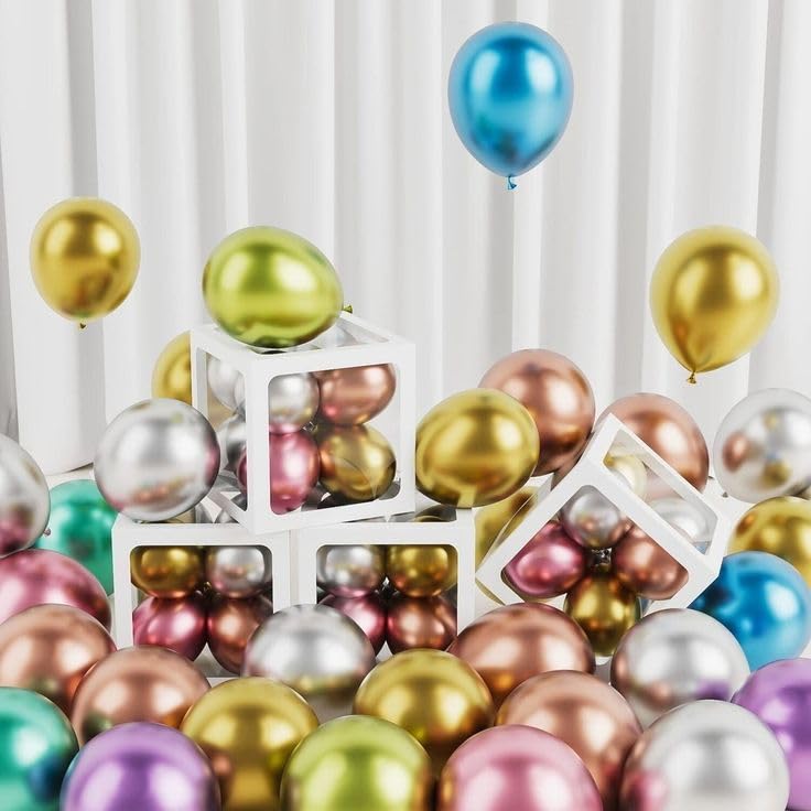 Image of Mix Metallic Balloons set -70 Brithday decoration, Anniversary,Baby shower & Bachelor party, Multicolour balloons
