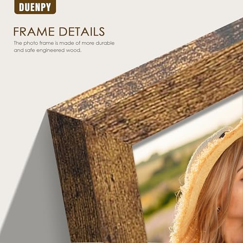 Image of DUENPY 5 Folding 4x6 Accordion Wood Frame Plexiglass Brown | Constructed With Engineered Wood And Plexiglass, Elegant Ornament For Desktop Photo Display