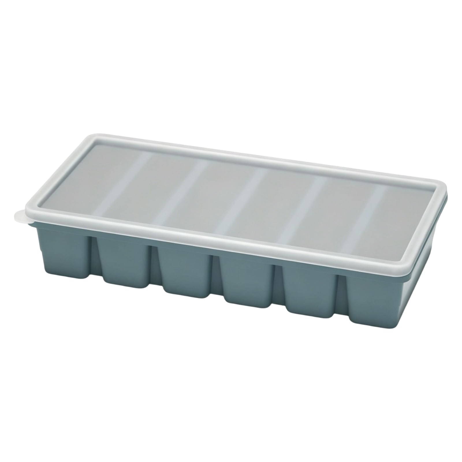 TQUXNGA 6 Cavity Long Ice Cubes Molds Soft Silicone Flexible Freezers Tray with Lid for Easy Removal Freezing Soup Sauces Broth Kitchen Freezers Tray
