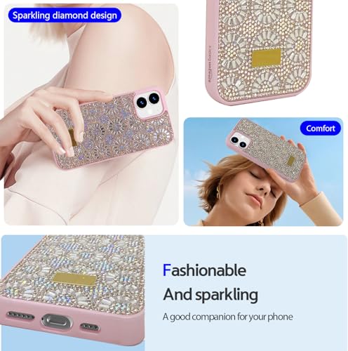 Image of amazon basics Trendy Crystal Case for iPhone 12 and iPhone 12 Pro | Slim and Lightweight | Enhanced Protection | (Pack of 1) (Peach)