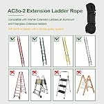 Remplacement de la corde d'extension Werner Remplacement d'allongement AC30-2 | pour toutes les échelles d'extension avec poulie simple 40FT La corde de l'échelle (1 Boîte)
