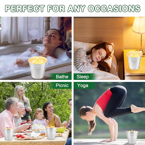 2 Pack Large Citronella Candles Outdoor and Indoor 200Hrs Burning Citronella Scented Garden Candles 28oz 3-Wick Soy Wax Candle Gifts for Home Patio Yard Balcony Camping BBQ Outside Summer Essentials - Image 6