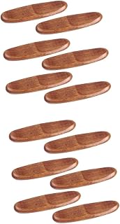 Toyvian 12 Piezas Soporte para Palillos de Madera Natural Japonés Doble Descanso para Palillos y Cubiertos Elegante Accesorio para Mesa Paquete de Unidades Color Marrón