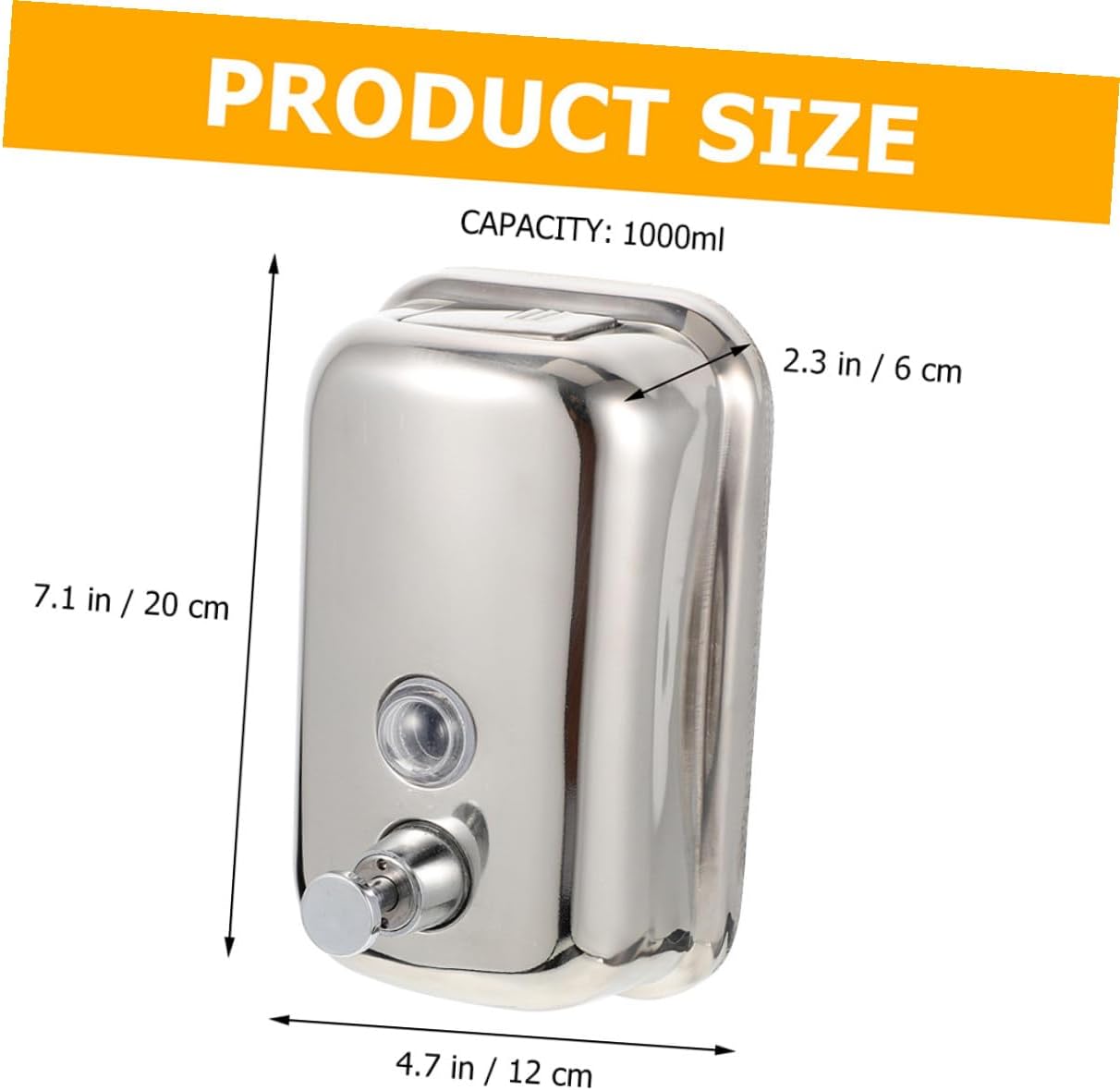 Wall-Mount 1000Ml Stainless Steel Soap Dispenser Manual Liquid Hand Soap and Shampoo Dispenser for Bathroom Shower and Kitchen Use