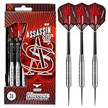 Harrows Assassin Tungsten Darts | Steel Darts Set with Carry Case | Available in 30g, 32g, 34g, 36g, 38g & 40g | Includes Nylon Shafts, 100-Micron Prime Flights, and Travel Case (36g)