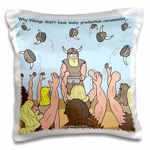 3dRose Why Vikings Didnt Have Many Graduation Ceremonies 16x16 inch