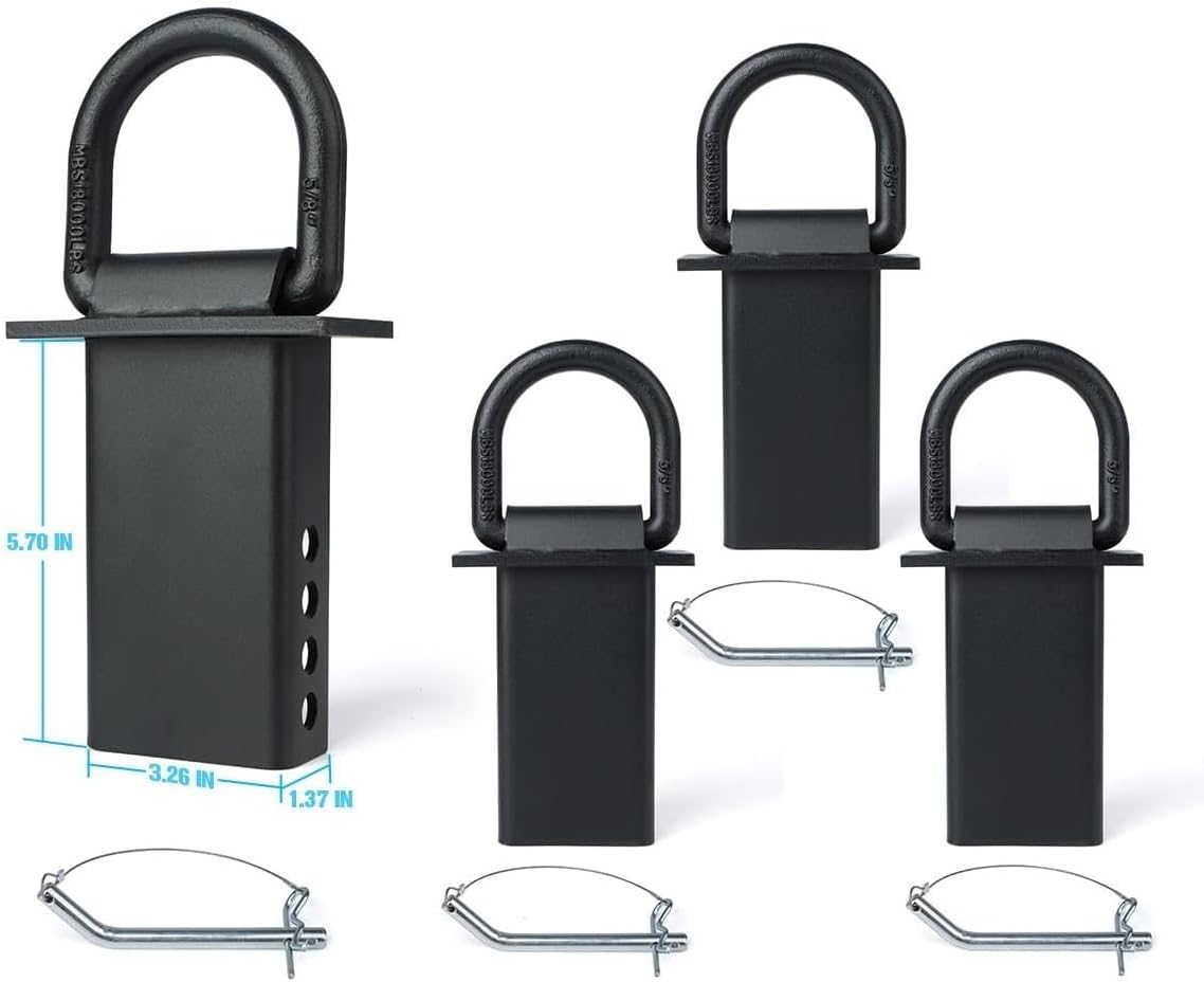 Durable Pile Bag D-Shaped Ring, Fixator with Anti-Loss Rope, Suitable for Flatbed Trucks and Trailers(6 Pack)