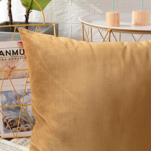 Image of Modern Homes (Pack of 2) Velvet Cushion Covers Plain Sofa Cushion Covers Pillow Covers for Living Room and Bedroom (16x16 inches, Brown)