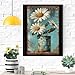 WIZYXQ Metal Signs White Daisy Flower Vintage Metal Tin Sign for Home Office Kitchen Bar Cafe Garden Farmhouse Wall Decor 12x8 Inch