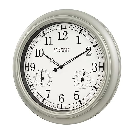 La Crosse Technology WT 3181 PL Q Quartz Time Analog Indoor/Outdoor Wall Clock, 18 " product image