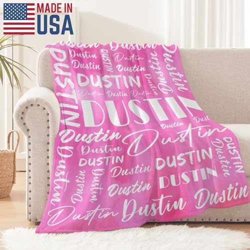 Name Blanket Personalized Name Blanket Customized Blanket with Name Text for Adult Kid Birthday Christmas Mothers Fathers Valentines Day Gift