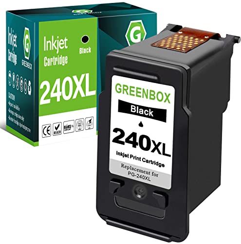 GREENBOX Remanufactured 240XL Black Ink Cartridge Replacement for Canon PG-240XL 240 XL for Canon PIXMA MG3620 TS5120 MX532 MX472 MX452 MG3522 MG2120 MG3520 MG3220 Printer (1 Black) 2