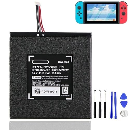 HAC-003 HAC-001 HAC-S-JP/EU Battery for Switch Console Handhold Gamepad Game Machine High Capacity Internal Battery with Installation Tools Kit 3.7V 4310mAh