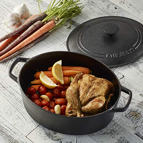 Image of Cuisinart CIPS755-30 Pre-Seasoned Cast Iron Dutch Oven with Cover, 5.5 Quart, Black