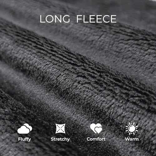 Image of Womens Long Hooded Fleece Robe, Soft Warm Spa Bathrobe for Cozy Lightweight Loungewear