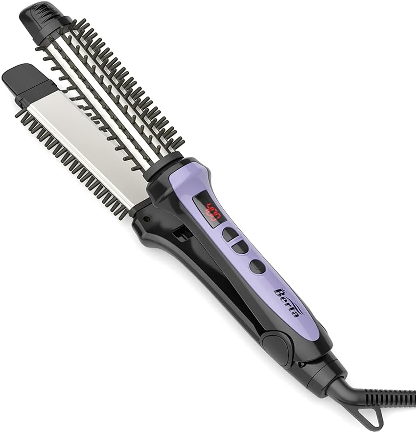 3IN1 Hair Brush Iron Hair Straightener & Curling Iron