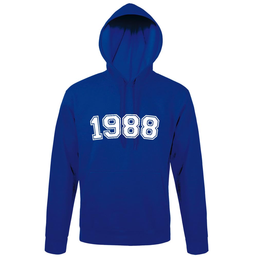 1988 męska bluza z kapturem, niebieski Royal, 4XL