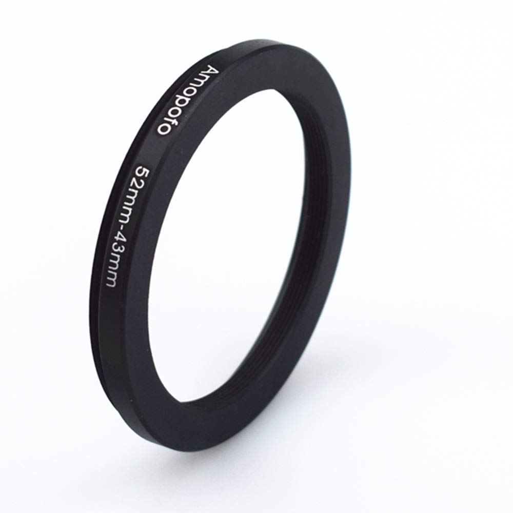 52mm to 43mm /52mm-43mm Step-Down Ring Filter Adapter for All Brands UV,ND,CPL,Metal Step-Down Ring Adapter