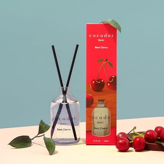 [COCODOR/Green Grape] Basic Reed diffusers Oil with a Set of 5 Fiber Sticks, 100ml, Best for Home, Kitchen, Bathroom. Diffusers with sticks.