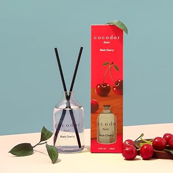 [COCODOR/Green Grape] Basic Reed diffusers Oil with a Set of 5 Fiber Sticks, 100ml, Best for Home, Kitchen, Bathroom. Diffusers with sticks.