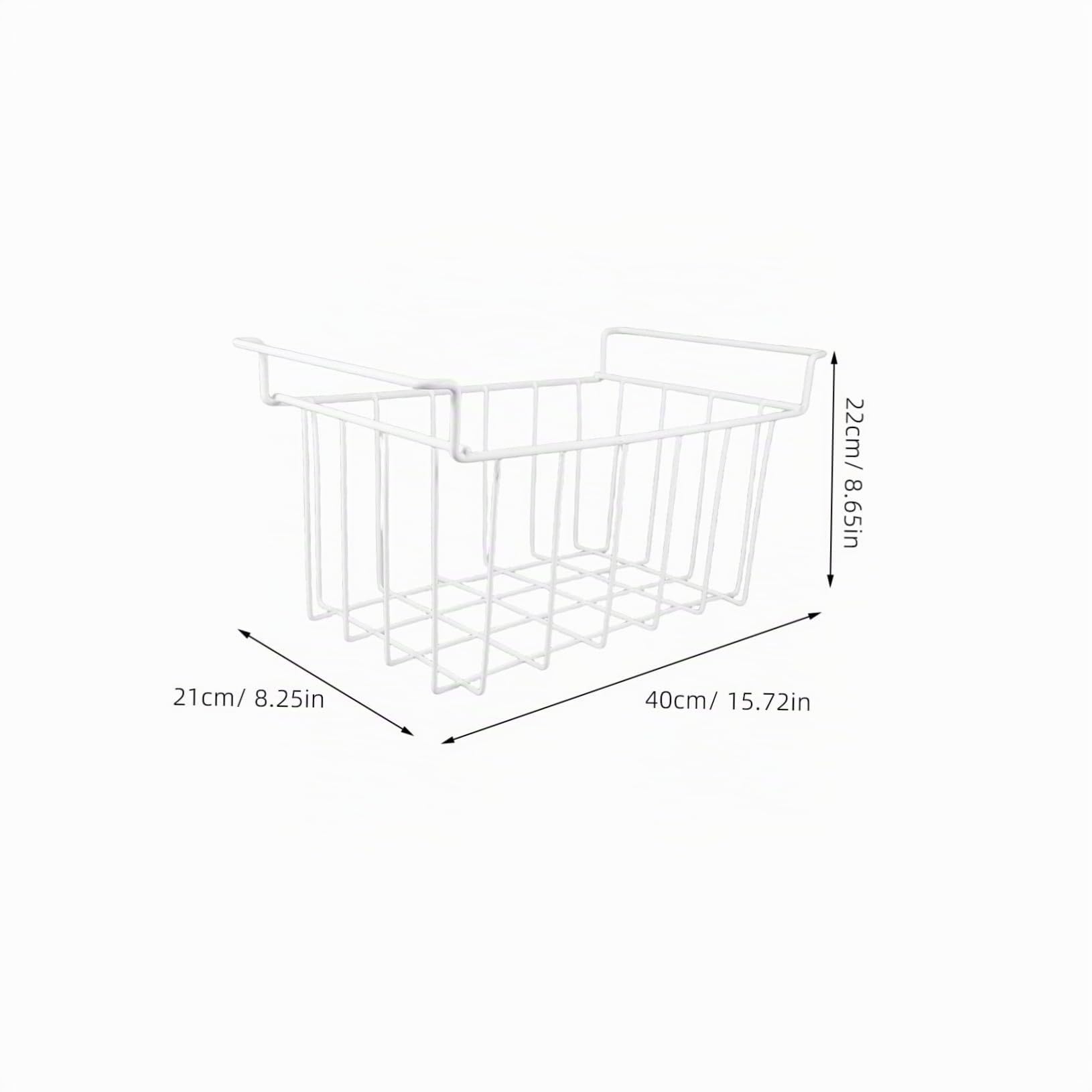 Ciieeo Cesta Deslizante para Congelador Multiusos 40x22x20 Cm Alambre Resistente Colgante para Almacenamiento Organizado y Fácil Limpieza Adaptable Hogar Cocina