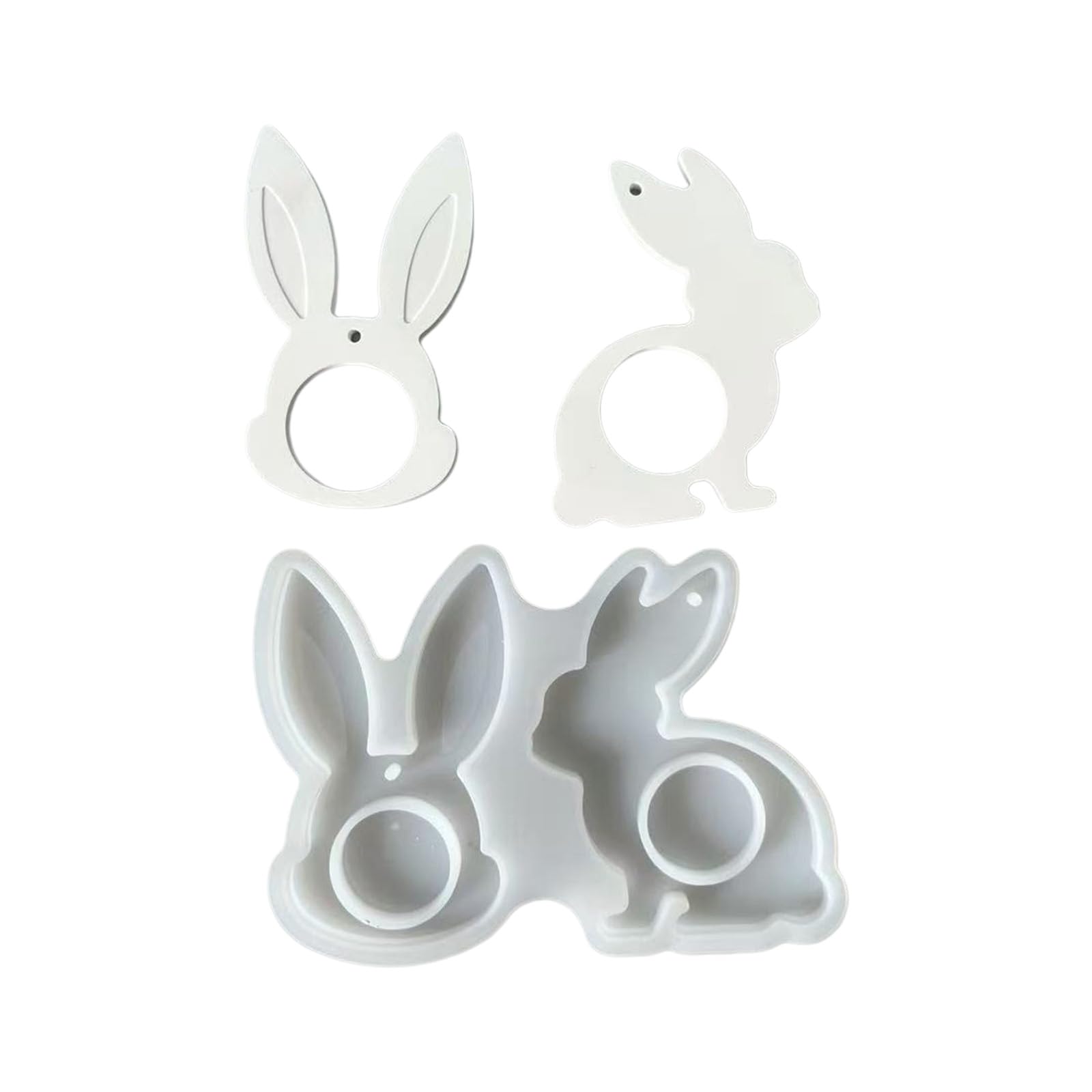Kaeltsyn Rabbits Shape Silicone for Resin Art Home Decoration Supplies Easters Rabbits Silicone Projects