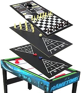 Sunnydaze 10 Combination Multi Game Table with Billiards, Push Hockey, Foosball, Ping Pong