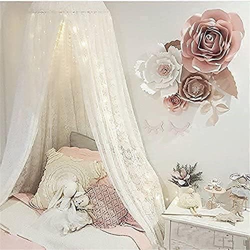 Dix-Rainbow Crib Bed Canopy, Round Dome Bed Net Canopy for Room Decoration Fairy White Lace Canopy for Crib Tent for Girls Gift (Height 270cm/107in)