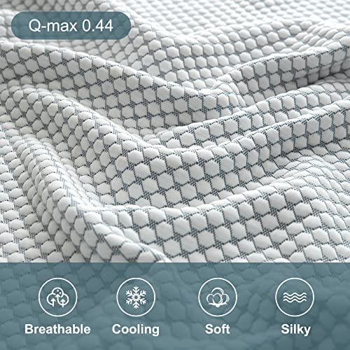 Llancl Cooling Blanket With 3D Honeycomb Bubble Design, Bed Throw Blanket For Summer, Soft Breathable Cold Blankets For Bed,Sofa(Queen Size 79" X 91" White&Navy Blue) #TOP3