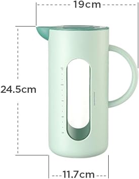 Cold Kettle Cold Kettle Household high Temperature Resistant Cold Kettle Set Glass Kettle Cold Bubble Pot Water Pitcher Set for Hot/Cold Water(Green)