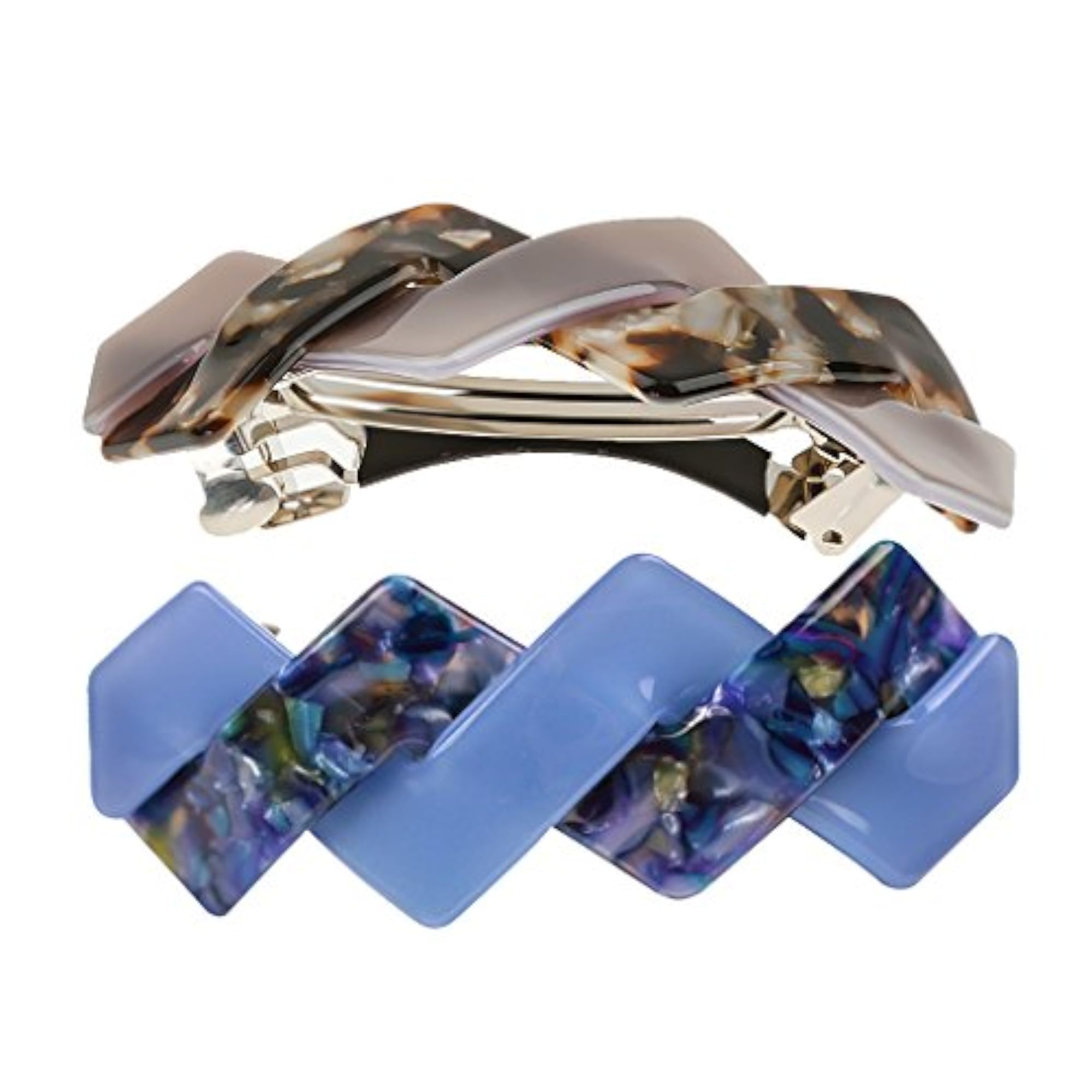2 Pcs Geometric Shape Sprung Hair Clips, Stylish Accessories