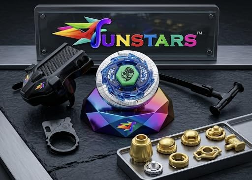 Image of Funstars Duouranus 230WD Metal Fury Spinning Top with Launcher (Blue) (BB121C)