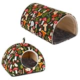 Meerschweinchen Haus & Tunnel Set 2 Stück Plüsch Halbgeschlossenes Meerschweinchen Kuschelhöhle mit Waschbar Matte Kleintier Versteck für Frettchen Hamster Hasen Igel Zwergratten (Satz 1)