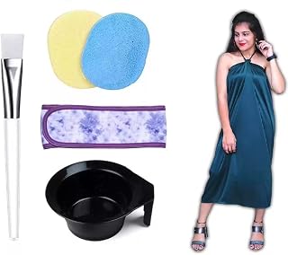 Winkelen Facial And Body Massage Salon Spa 1pcs Waxing Gown With 1pcs Face Pack Brush And 1pcs Bowl, 2pcs Cleaning Spong a... Price In India