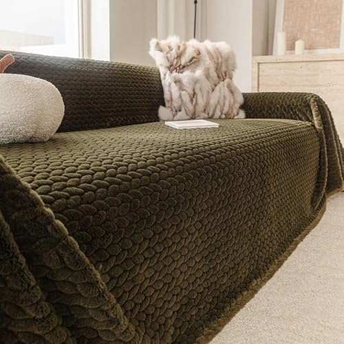 Housse de canapé en peluche lapin pour salon cocooning et canapé sectionnel 3 places