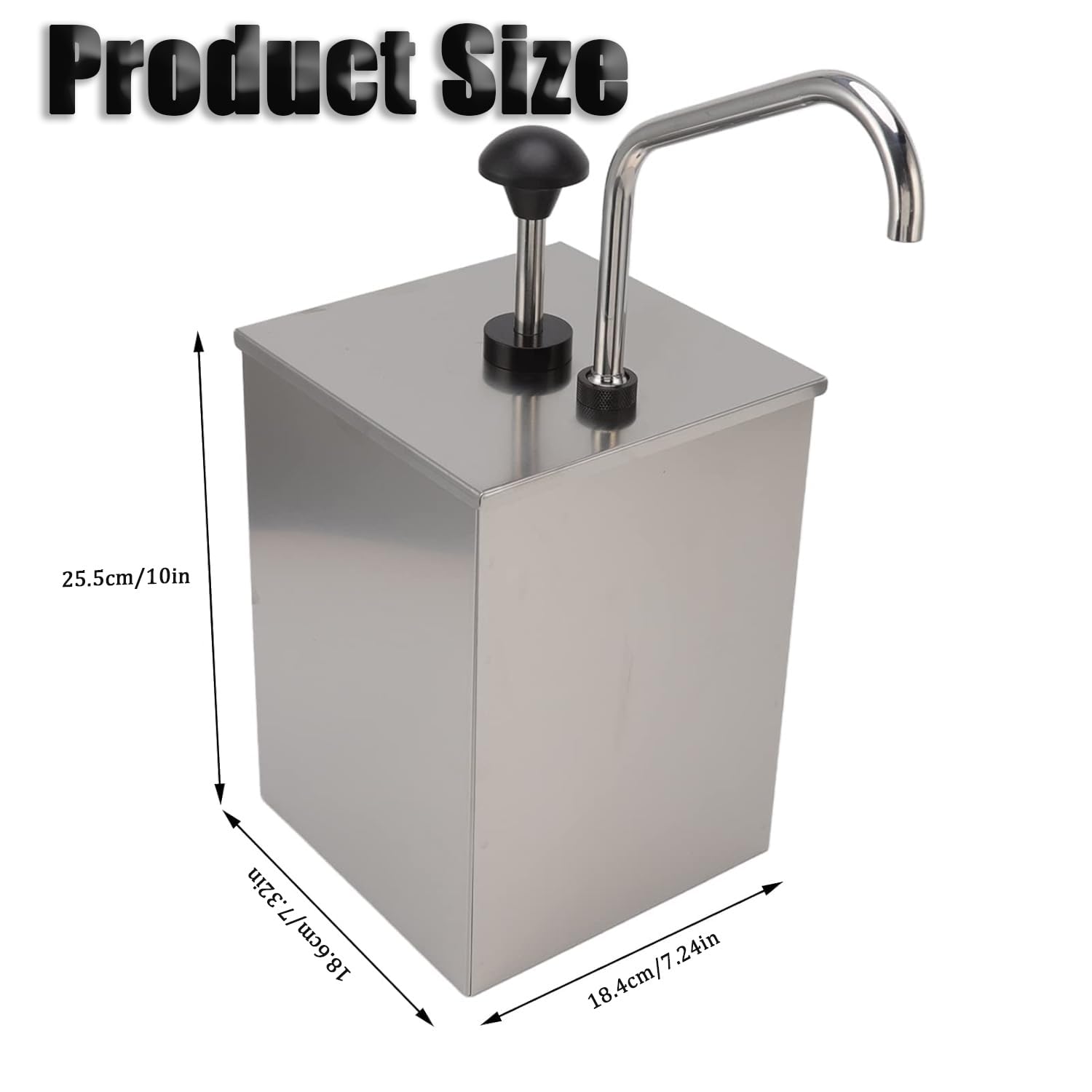 Dispenser per condimenti a testa singola in acciaio inox, 4 l, per ketchup, salsa di soia, maionese, sciroppo, stazione di erogazione commerciale