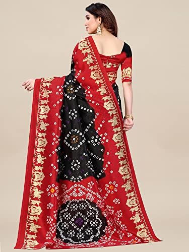 Women's Art Silk Bandhani Printed Saree With Unstitched Blouse Piece (Aphalsp113_Parent)_A15544