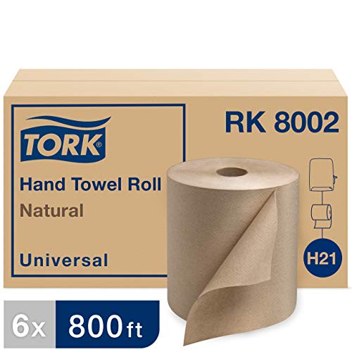 Tork Paper Hand Towel Roll Natural H21, Universal, 100% Recycled Fiber, 6 Rolls X 800 Ft, Rk8002 #TOP1
