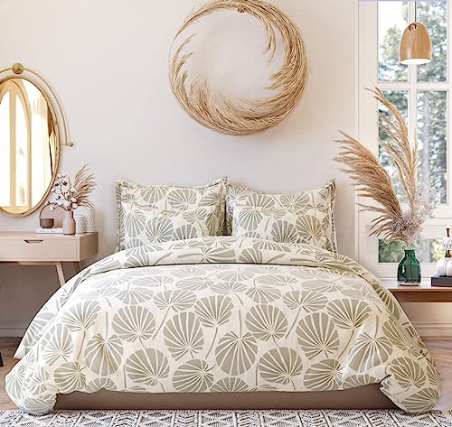 Image of DECOMIZER Super Soft Glace Cotton King Size AC Comforter || Blanket || Duvet with 1 King Size Elastic Fitted Bedsheet 72 inchX78 inch Inch and 2 Large Pillow Cover - 4 Piece Comforter Set - Beige Patta