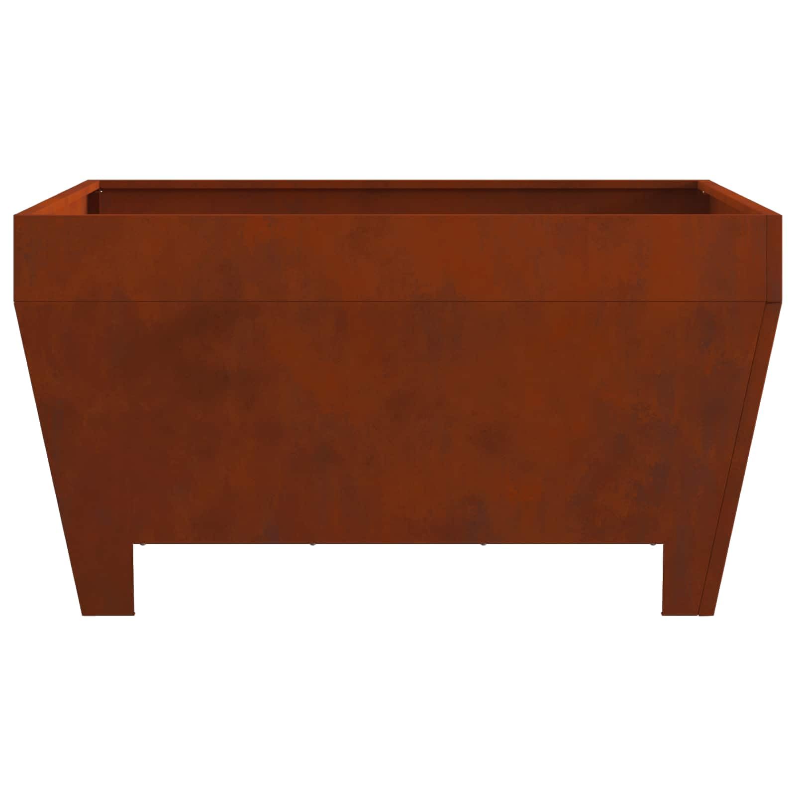 Mangloder Brasero marrón de acero resistente a la intemperie, 80 x 80 x 43 cm, inoxidable y mate, para jardín, terraza, balcón, exterior, calefacción con llama, decoración independiente, 12,7 kg