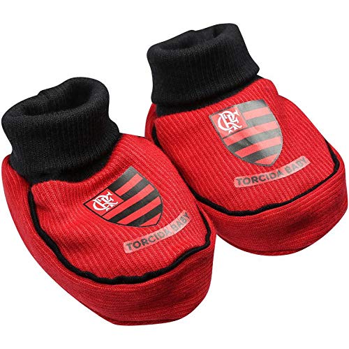 Kit Infantil Torcida Baby Flamengo Menina Curto Body + Faixa + Pantufa