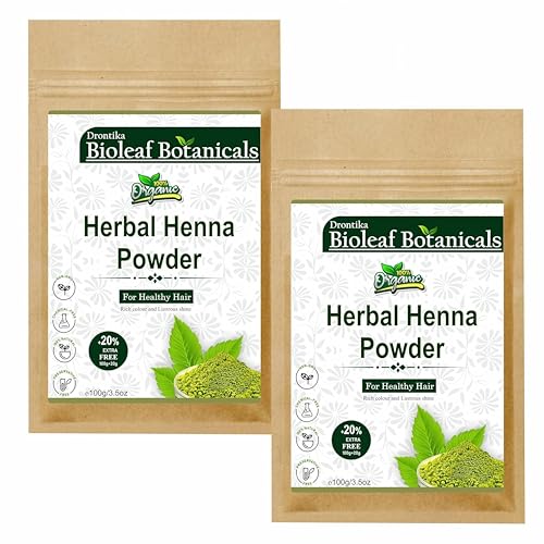 Image of Drontika Bioleaf Botanicals Mehandi /Henna Powder | With Amla, Shikakai & Brahmi Powder | For Extra Conditioning | Control Hair Fall & Repairs Damaged Hair 200g
