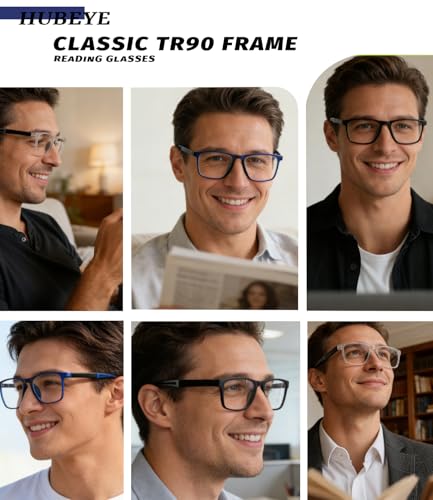 Image of Hubeye TR90 Progressive Blue Light Blocking Reading Glasses,Cheaters Reders
