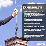 BAUSTER® Miotła do komina, z drutu stalowego sprężynowego, elastyczna miotła do komina, szczotka do kominka, środek do czyszczenia komina, murowany kominek, różne rozmiary, akcesoria do pieca na drewno i kuchenka węglowa (25 mm)