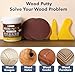 Bates- Wood Filler Putty Repair Kit, 9.87 Ounce, 2 Scrapers, 2 Sandpapers, Black Wood Putty Filler Paintable & Stainable for Cracks, Holes and Defects in Wooden Furniture