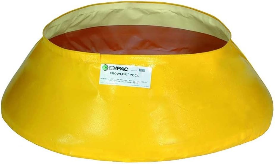 Enpac Prowler Pop-Up Pool, 100 Gallon, Yellow, Durable, Cold-Rated, Foldable, Teardrop Design, Lightweight