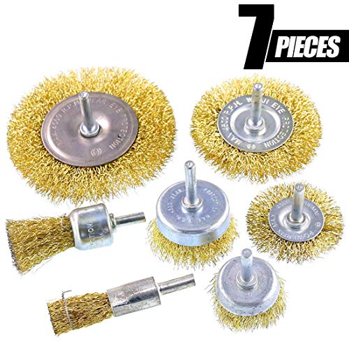 9Pcs Wire Wheel Brush Set, Brass Coated Wire Brush Wheel Cup Brush With 1/4-Inch Shank For Iron - View #2