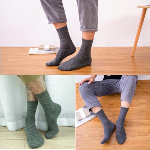 Men’s Cotton Dress Socks - 5-Pack Classic Plain Colors, Comfortable Fit, Breathable Fabric - Perfect for Formal, Office, Casual Wear, US 6-94
