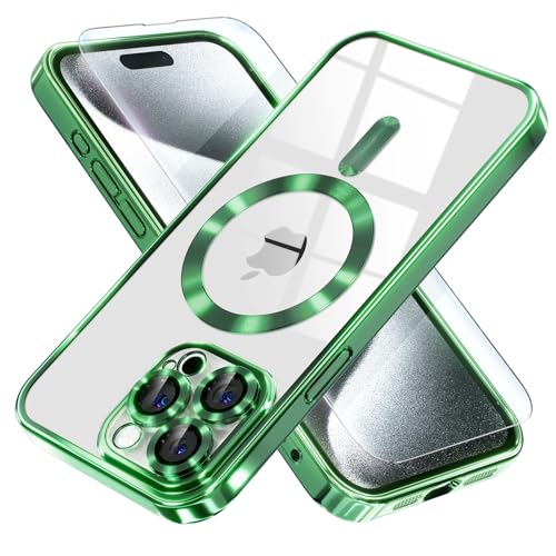 Image of Misea Magnetic for iPhone 15 Pro Max Case Compatible with MagSafe Green