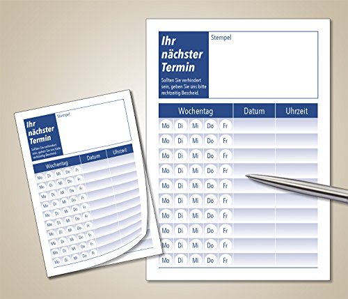 40 x Terminblock mit je 50 Terminzettel DIN A7 blau (ohne Durchschlag!) Cover